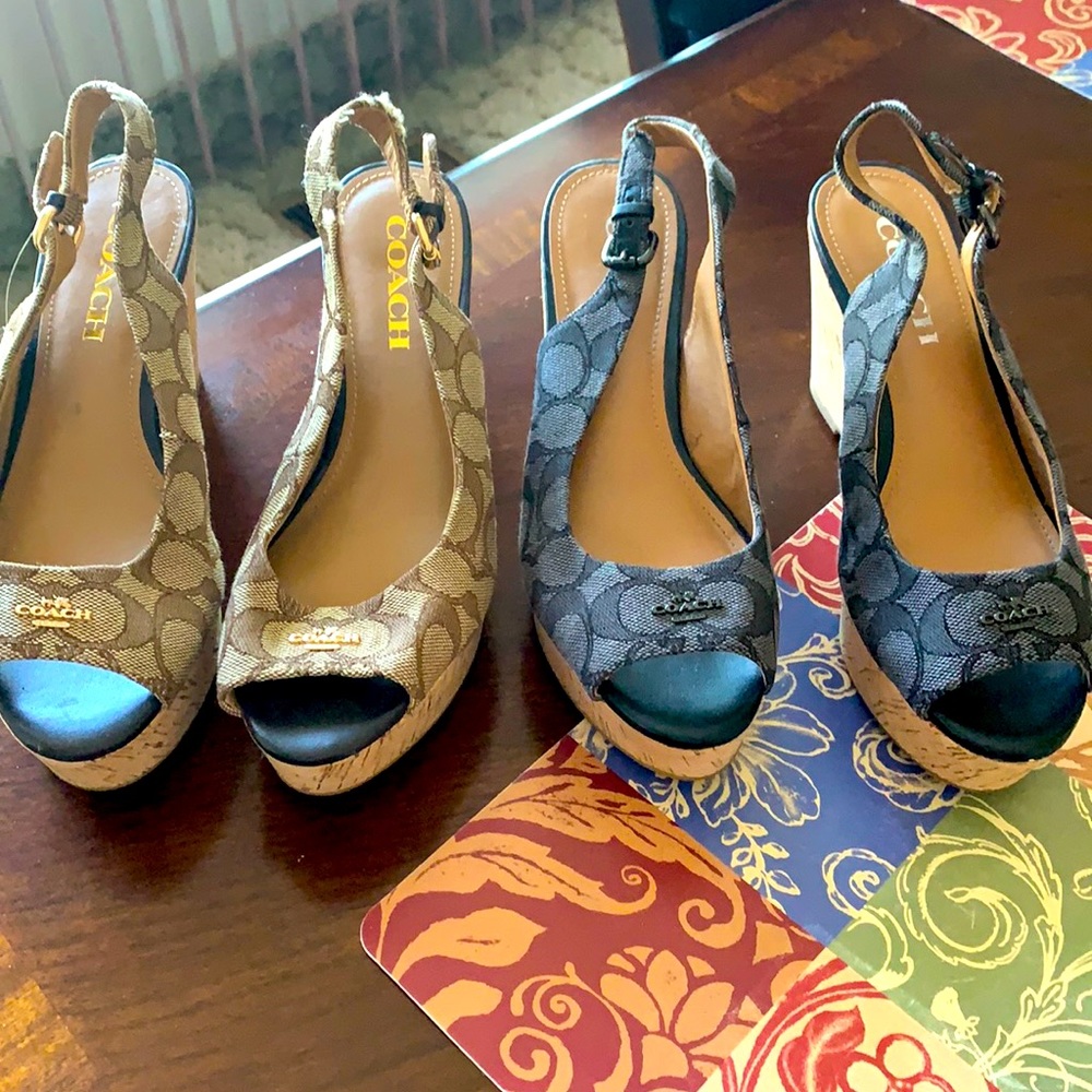 Selling 2 pairs of Coach wedges like new.